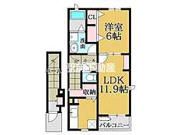 サンジュリアA 1LDKの間取図画像