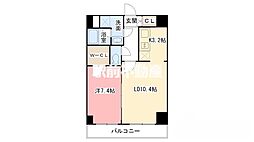 S-FORT佐賀天神 1SLDKの間取図画像