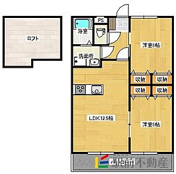 エスペランサ2 2LDKの間取図画像