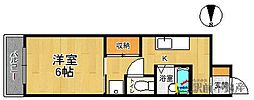 エクセレント北島 1Kの間取図画像