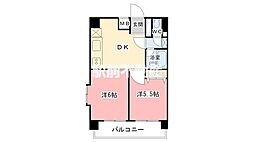 ロマネスクマツバラ 2DKの間取図画像