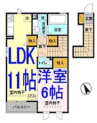 ドゥラメンテ 1LDKの間取図画像