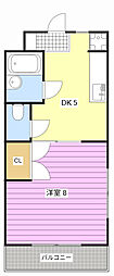 グリーンハイツ2 1DKの間取図画像