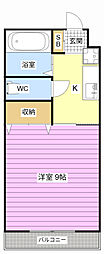 ハイツ173 1Kの間取図画像