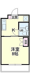 グランパレ1 1Kの間取図画像