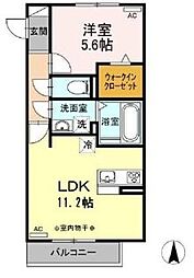 カーサディピーノ 1LDKの間取図画像