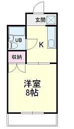 メゾン池の沢 1Kの間取図画像
