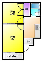 メロウレジデンス 2Kの間取図画像