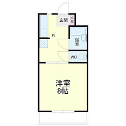 サンロイヤル萩丘 1DKの間取図画像