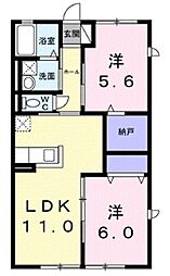 サンライトE・Yハイム 2LDKの間取図画像