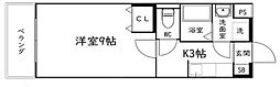 ハーヴェスト2 1Kの間取図画像