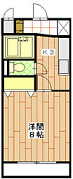 ソーカル 1Kの間取図画像