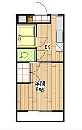 マンションヒカリ1 1DKの間取図画像
