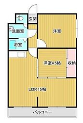 Lコンフォール 2LDKの間取図画像
