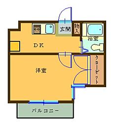 コナビック東伊場 1Kの間取図画像