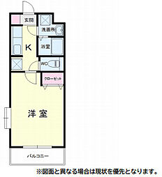 グリーンヒルズ 1Kの間取図画像