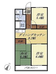 マンションサイプレス 3DKの間取図画像