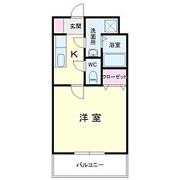 サリエンテ代官山2 1Kの間取図画像