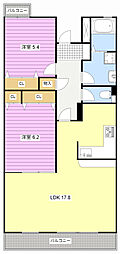 住吉弐番館 2LDKの間取図画像