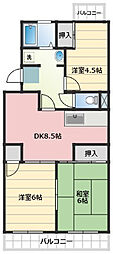 サンコーポ小林 3LDKの間取図画像