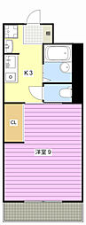 アネックス篠ケ瀬1 1Kの間取図画像