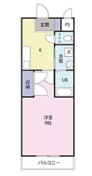 スカイブライト 1Kの間取図画像