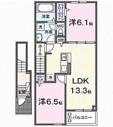 アルソーレ芳川 2LDKの間取図画像
