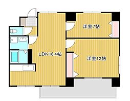 ザ・レジデンス元魚別館 2LDKの間取図画像