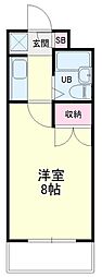 中沢シティハイツガーデン 1Kの間取図画像