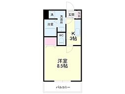 エルーセラ 1Kの間取図画像