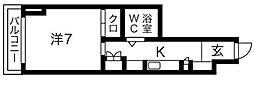 リエス浜松駅南 1Kの間取図画像