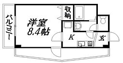 オリーブ 1Kの間取図画像