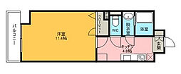 モンレーヴ葵東 1DKの間取図画像