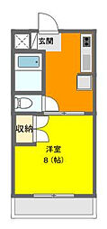 アビタ美吉2 1DKの間取図画像