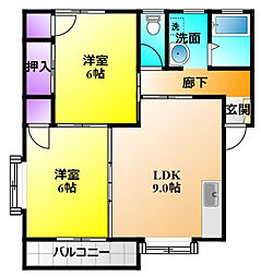 キャピタルB 2LDKの間取図画像