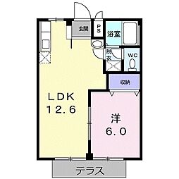 シティハイツなかの 1LDKの間取図画像
