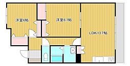 ビオラ田町 2LDKの間取図画像