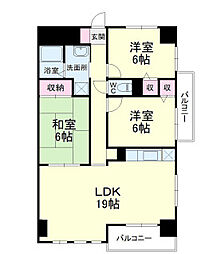 パークビュー四ツ池 3LDKの間取図画像
