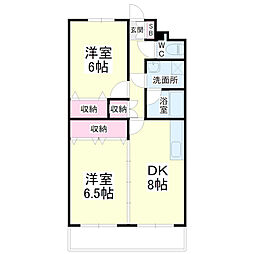 メゾンマスカット 2DKの間取図画像