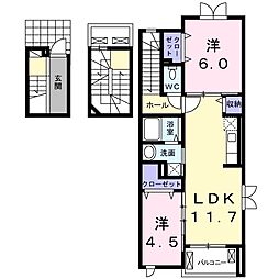 マーガレット・ストーンズ 2LDKの間取図画像