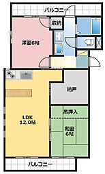 323BLD. 2SLDKの間取図画像