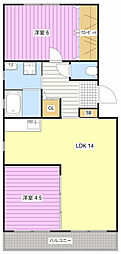 メローネINN 2LDKの間取図画像