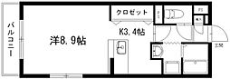 バロン・ウィズ1 1Kの間取図画像