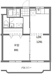 リアンジェA 1LDKの間取図画像