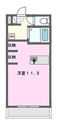 ハイライズHIRAI ワンルームの間取図画像