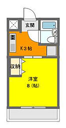フェリーチェヴィータ 1Kの間取図画像