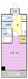 is常盤 1Kの間取図画像