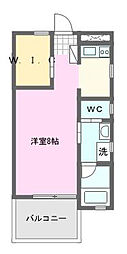 カリュオン 1Kの間取図画像