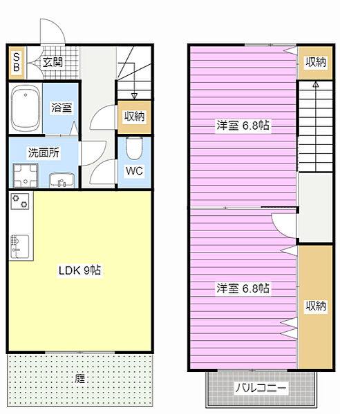 POP HOUSE 108｜静岡県浜松市中央区和田町(賃貸テラスハウス2LDK・1階・59.62㎡)の写真 その2