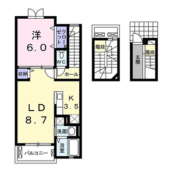 メゾンド・エクセレンスIII 303｜静岡県浜松市中央区富吉町(賃貸アパート1LDK・3階・53.33㎡)の写真 その2